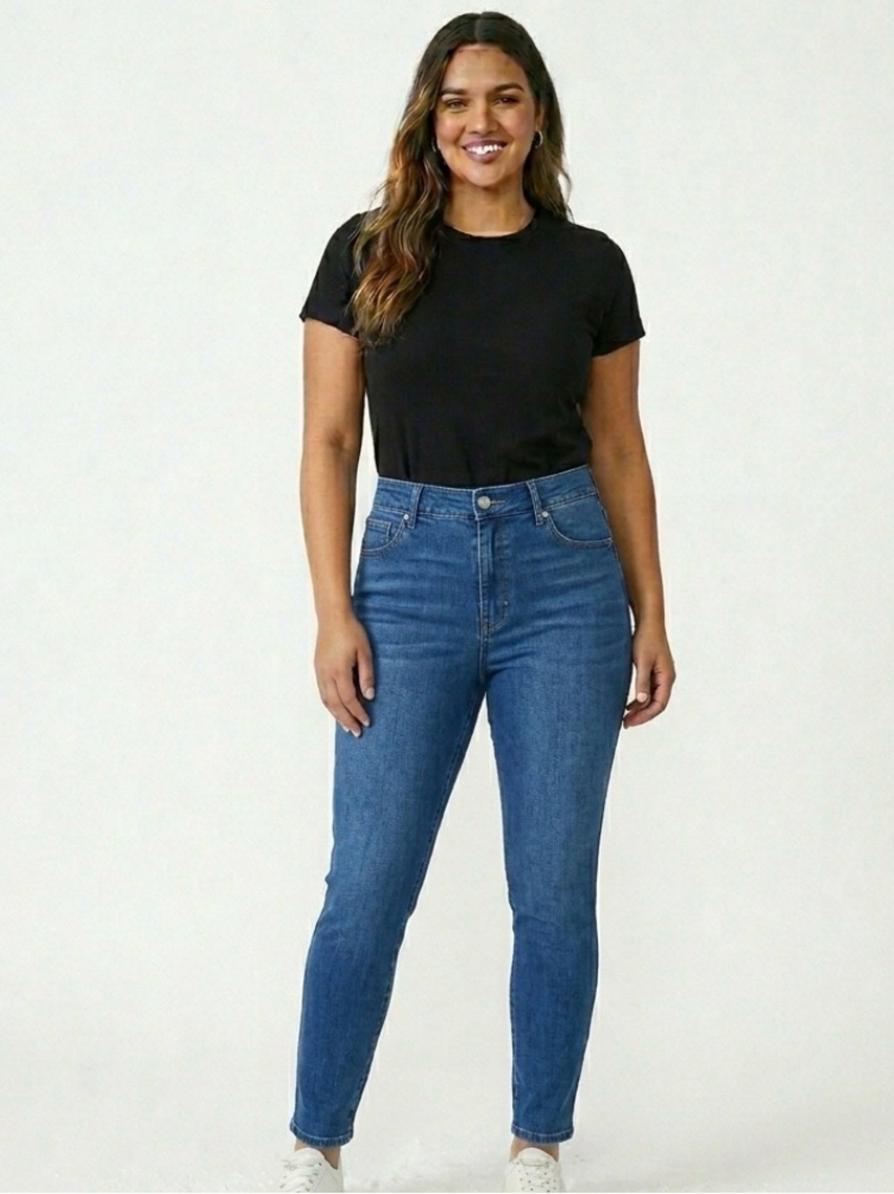 Express Women's High-Rise Slim Jeans in Medium Blue